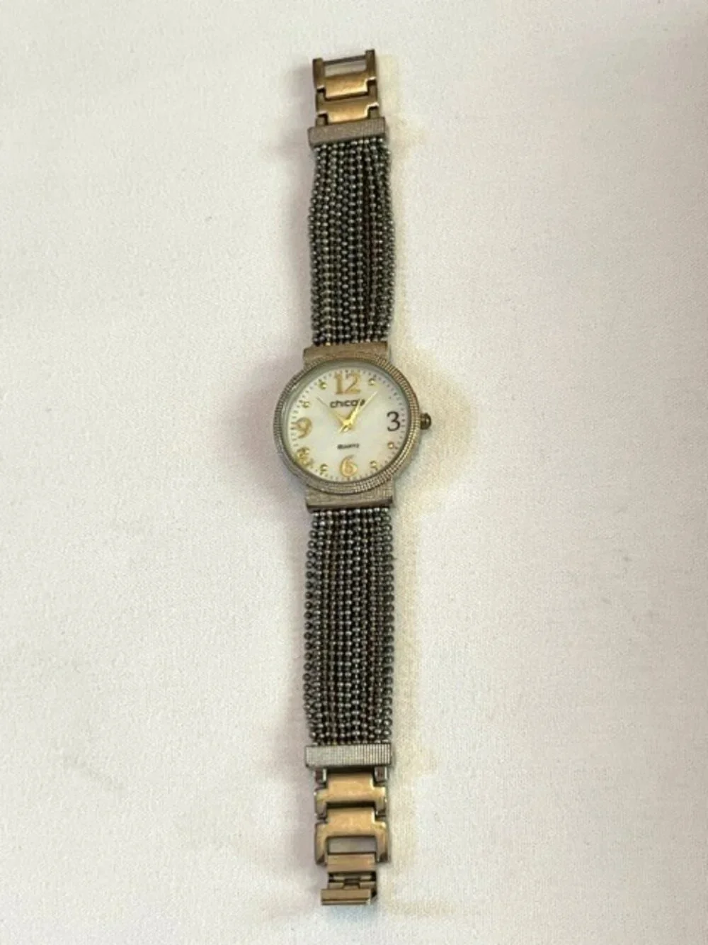 CHICO'S | Multi-Strand Beaded Chain Bracelet Watch Vintage-NEW Battery